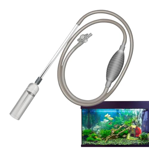 Fish Tank Manual Water Changer | Cleaner Vacuum Pipe | Lange Hose halbautomatisch Gummi Aquarium Cleaning Tool für Mud, Gravel, Debris Removal, Easy Water Change for Fish Tank Wartung von Vriusi