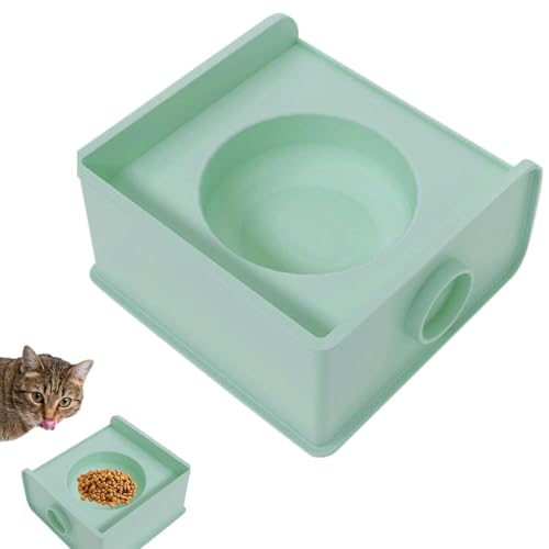 Katzen-Bowl-Rack, zusammenklappbar, Futterschale, erhöhter Haustierkäfig, quadratisches Design, fördert gesundes Essen für Katzen, Puppies, Hunde, Haustier-Feeding-Zubehör für bessere Verdauung von Vriusi