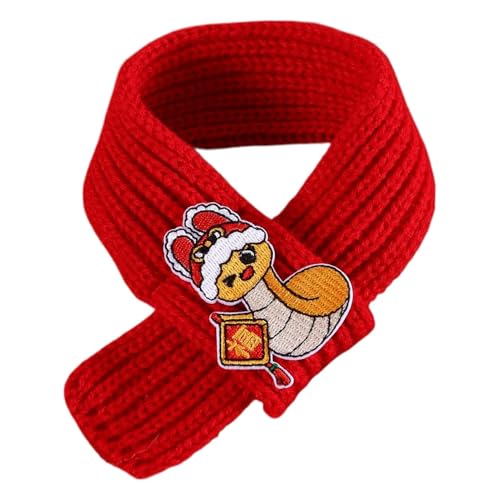 Pet Scarf, Year of The Snake Dog Scarf, Red Knitted Winter Scarf for Pets, Dog Costume for New Year, Holiday Pet Apparel, Warm Neck Scarf for Dogs and Cats, Fashionable Outfit for Pets von Vriusi