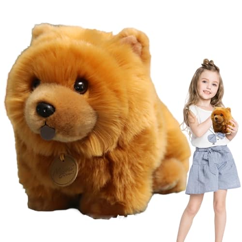 Vriusi Brown Chow Chow Plüschtier Plüschtier | 25 cm Soft Chow Chow Chow Plüsch Dog Puppe | Bequeme Tier-Plüschpuppe für Männer, Frauen, Kinder, Tiere, Plüschpuppe für Familie von Vriusi