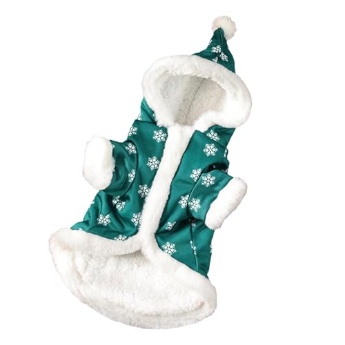 Vriusi Christmas Pet Dog Clothes, Thick Winter Warm Dog Jacket, Velvet and Thickened Cotton Hooded Jacket, Windproof Warm Dog Garments for Dog, Outdoor and Winter, Perfect Present for Dog Lovers von Vriusi