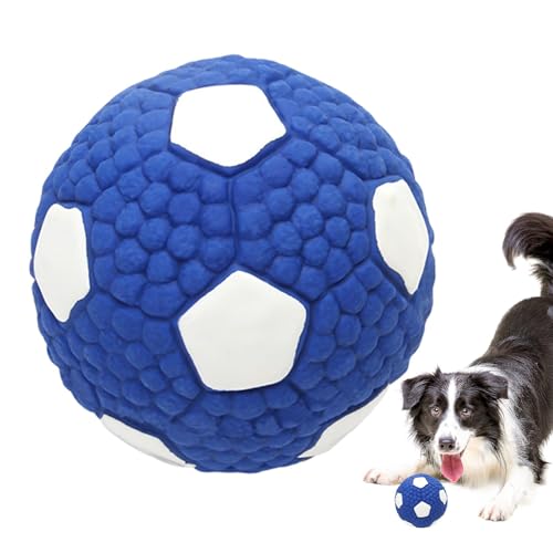 Vriusi Indestructible Dog Ball | Tough Puppy Soccer | Bouncing Squeaky Ball, Interactive Chew Toy Sturdy Puppy Balls Dog Training Toy Soccer Ball Chew Durable Dog Ball Tough Squeaky Ball von Vriusi