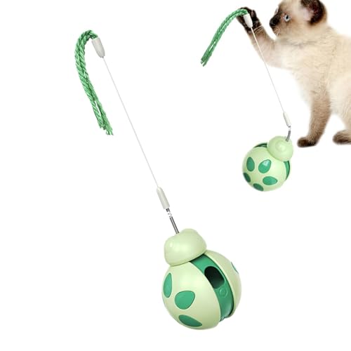 Vriusi Interaktives Tier-Katzenspielzeug für den Innenbereich, Wobble Pet Cat Toy mit Teaserrolle, Slow-Feeding Treat Dispensing Pet Cat Training Companion, Fun Activity Toy for Living Room, Pet von Vriusi