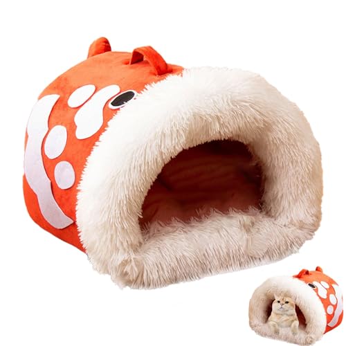 Plush Cozy Cat Bed | Self-Warming Cat Nest with Fish Handle | Thickened Winter Cuddler Bed for Indoor Cats, Dogs, and Puppies, Warm Cat Nest for Winter, Indoor Puppy Cuddler Bed von Vriusi