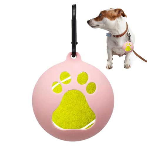 Vriusi Tennisballhalter für Hunde – Tasche für Tennisbälle aus Silikon, Befestigung für Hundeleine mit freier Hand, tragbares Spielzeug für Haustiere für Hunde, Welpen, im Freien von Vriusi