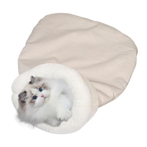 Warm Cat Sleeping Bag | Halbgeschlossene Winterbetthöhle | weiche Haustierschlaftasche für Katzen & Hunde, kuscheliges Bett zum Napping, Resting, Schlafen, Entspannen | bequemes Haustierbett für den von Vriusi