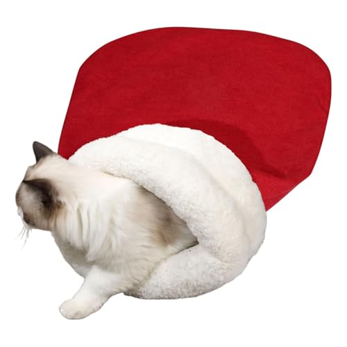 Warm Cat Sleeping Bag | Halbgeschlossene Winterbetthöhle | weiche Haustierschlaftasche für Katzen & Hunde, kuscheliges Bett zum Napping, Resting, Schlafen, Entspannen | bequemes Haustierbett für den von Vriusi