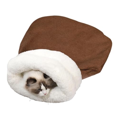 Warm Cat Sleeping Bag | Semi-Enclosed Winter Bed Cave | Soft Pet Sleeping Bag for Cats & Dogs, Cozy Bed for Napping, Resting, Sleeping, Relaxing | Comfortable Pet Cave Bed for Winter Use von Vriusi