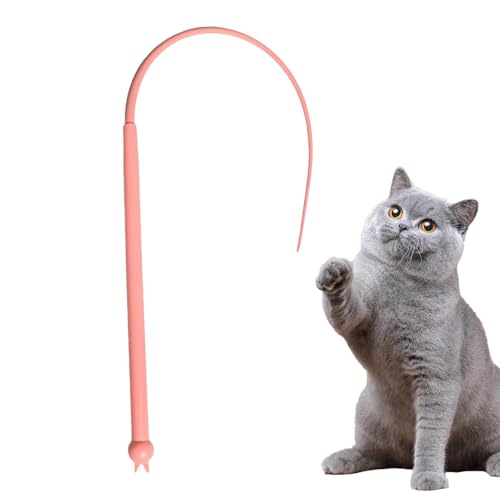 Vuggdt Cat Stick Toy, Cat Interactive Silicone Tail Teaser Stick, Schwanzförmiges Haustier-Übungsspielzeug für Outdoor, Haus, Park, Garten von Vuggdt