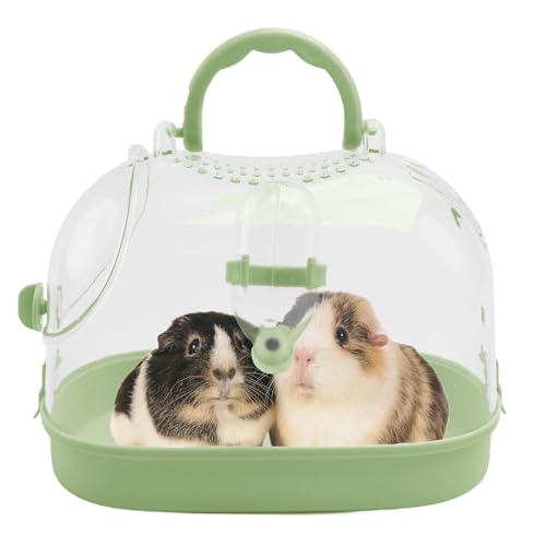 Vuggdt Guinea Carrier | Zwerghamster-Tragekäfig – Transparent, atmungsaktiv, tragbar, kleiner Hamsterkäfig mit Wasserflasche für Zwerg, Hamster, Frettchen, Chinchillas von Vuggdt