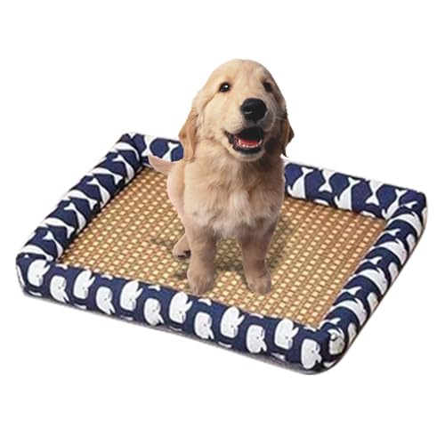 Vuggdt Kühlendes Rattan-Pad für Haustiere, Sommer-Eismatte, Stoff-Kühlmatte und luftiges Rattan-Design, Sommer-Welpenunterlage für kleine Katzen, Haustiere, Hund von Vuggdt