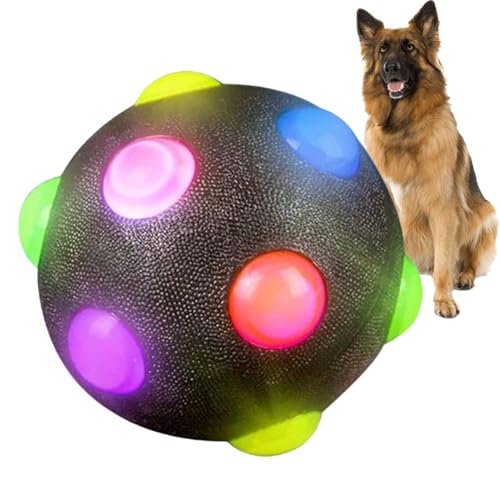 Vuggdt Leuchtender Hundeball, blinkender Ball, Hundespielzeug, leuchtet im Dunkeln, aktiver Rollball für Hunde, elastischer leuchtender Ball, interaktives Haustierspielzeug für Hunde und Katzen von Vuggdt