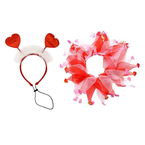 Vuggdt Urlaubs-Haustier-Kostüm-Set, Welpen-Kostüm, Cosplay-Kostüm, Valentinstag, Tierhaar-Zubehör, Haustier-Outfit für Valentinstag von Vuggdt