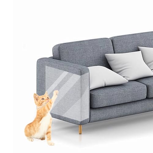 Kratzfolie Katzen Selbstklebend, 10er Set Katzen Kratzschutz Sofa Folien, Kratzschutz Wand, Kratzschutzfolie Transparent, Extrem starker Halt für Möbel Couch Sofa Wand Tür Schutz von Vukehon