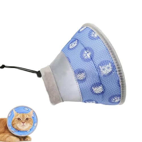 Halskrause Katze,Wiederherstellung Halsband Weich Kragen Cone Nach Operation Schutzkragen Katze Katzenkragen Einstellbarer Halskrause Verhindert Das Lecken Von Wunden Katzenkragen (Blue, M) von Vulevirtue