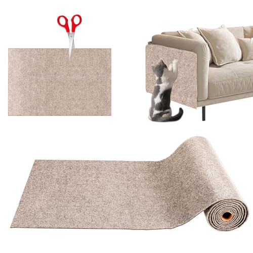 Kratzmatte Katze,Selbstklebend Kratzmatte Katze,Kratzschutz Sofa Katze,Kratzmatte Katze Wand,Kratzwand für Katzen,Katzenkratzmatte für Schützt Möbel Couch Sofa Wand Tür (Khaki) von Vulevirtue