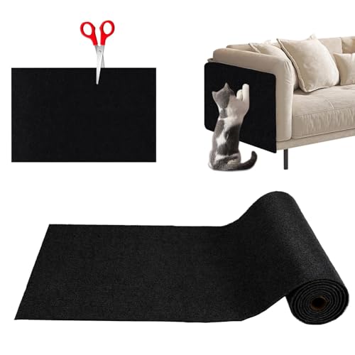 Kratzmatte Katze,Selbstklebend Kratzmatte Katze,Kratzschutz Sofa Katze,Kratzmatte Katze Wand,Kratzwand für Katzen,Katzenkratzmatte für Schützt Möbel Couch Sofa Wand Tür (Schwarz) von Vulevirtue