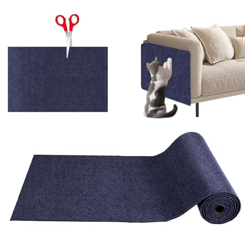 Kratzmatte Katze,Selbstklebend Kratzmatte Katze,Kratzschutz Sofa Katze,Kratzmatte Katze Wand,Kratzwand für Katzen,Katzenkratzmatte für Schützt Möbel Couch Sofa Wand Tür (dunkelblau) von Vulevirtue