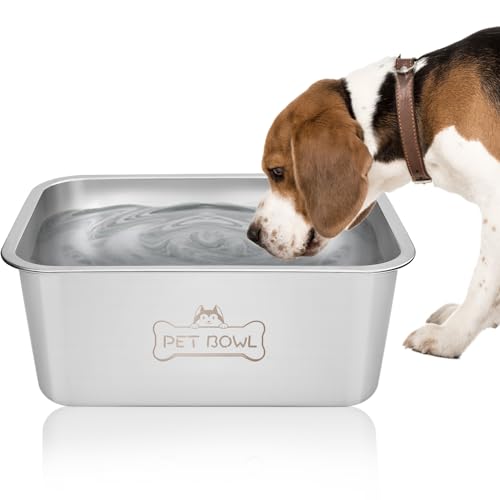 Vumdua Extra großer Wassernapf für Hunde, 1,9 l, langlebiger Edelstahl-Hundenapf für große und große Hunde, perfekt für drinnen und draußen von Vumdua