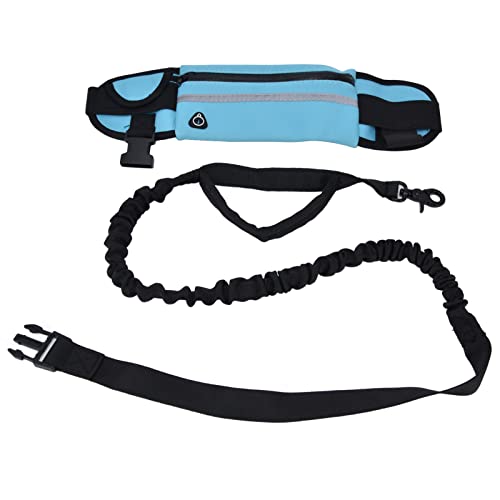 Hundeleine, Gürtelbeutel Hunde Leine Set Reflective Taille Lash Elastic Neopren Taille Pack Traction Seil Zum Gehen, Joggen, Wandern, Training, Laufen für Hundetrainer (Blau) von Vvikizy