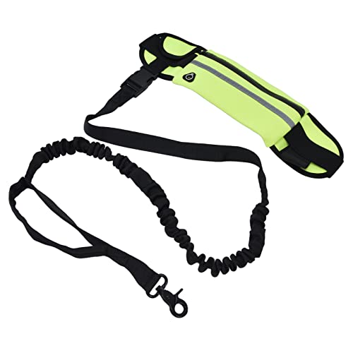 Hundeleine, Gürtelbeutel Hunde Leine Set Reflective Taille Lash Elastic Neopren Taille Pack Traction Seil Zum Gehen, Joggen, Wandern, Training, Laufen für Hundetrainer (Grasgrün) von Vvikizy