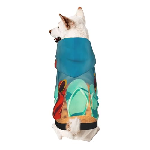 Vyonne Buntes Flip-Flops, Strandball-Kapuzen-Sweatshirt – bezauberndes kleines Haustier-Outfit – modisches und gemütliches Kapuzen-Sweatshirt für Ihr geliebtes Haustier von Vyonne
