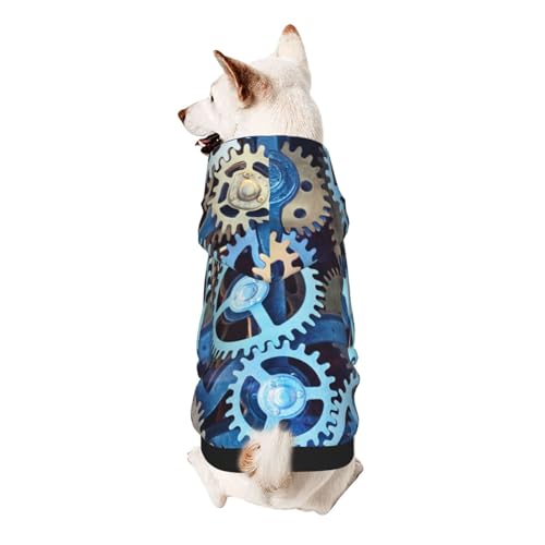 Vyonne Clock Gears Kapuzen-Sweatshirt für Haustiere, niedliches kleines Haustier-Outfit, modisches und gemütliches Kapuzen-Sweatshirt für Ihr geliebtes Haustier von Vyonne