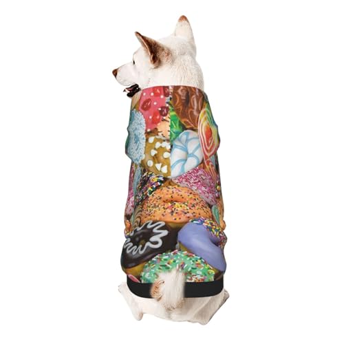 Vyonne Donuts Kapuzen-Sweatshirt für Haustiere – bezauberndes Outfit für kleine Haustiere – modisches und gemütliches Kapuzen-Sweatshirt für Ihr geliebtes Haustier von Vyonne