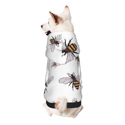 Vyonne Funny Bees Kapuzen-Sweatshirt für Haustiere, niedliches kleines Haustier-Outfit, modisches und gemütliches Kapuzen-Sweatshirt für Ihr geliebtes Haustier von Vyonne