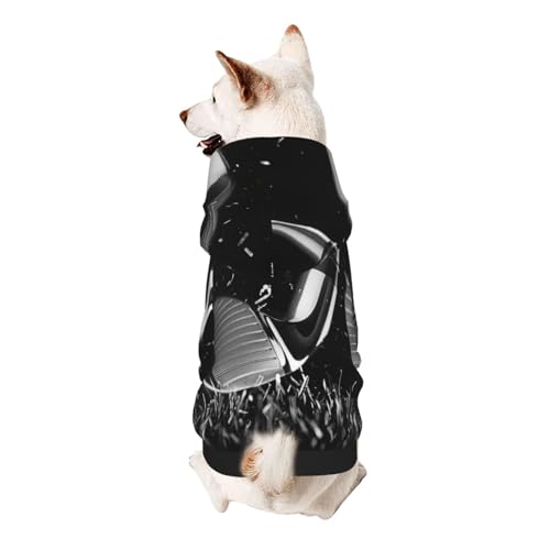 Vyonne Golf-Haustier-Sweatshirt mit Kapuze, bezauberndes Outfit für kleine Haustiere, modisches und gemütliches Kapuzen-Sweatshirt für Ihr geliebtes Haustier, Schwarz und Weiß von Vyonne