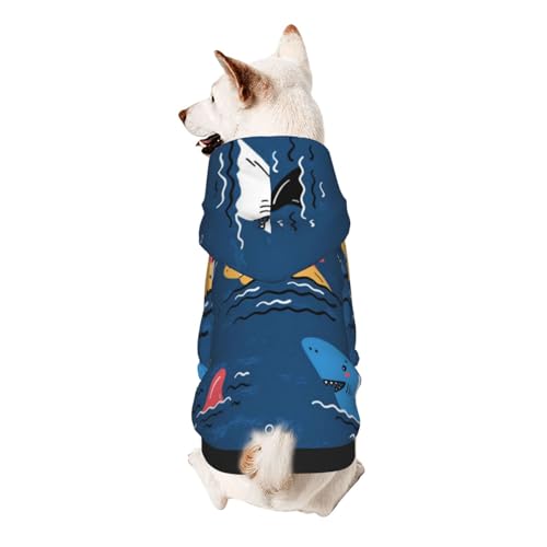Vyonne Haifisch-Kapuzen-Sweatshirt – entzückendes kleines Haustier-Outfit – modisches und gemütliches Kapuzen-Sweatshirt für Ihr geliebtes Haustier von Vyonne