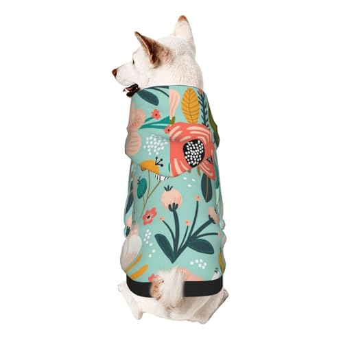 Vyonne Kapuzen-Sweatshirt mit Blumenmotiv – bezauberndes Outfit für kleine Haustiere – modisches und gemütliches Kapuzen-Sweatshirt für Ihr geliebtes Haustier von Vyonne