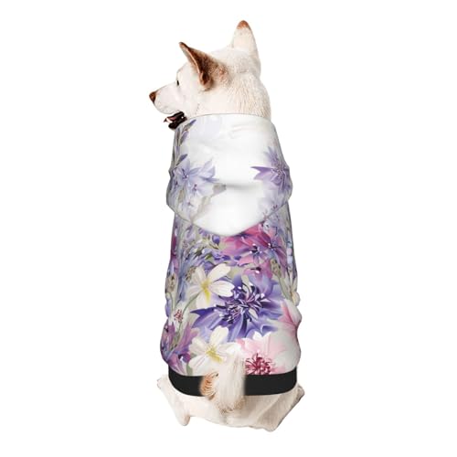 Vyonne Kapuzen-Sweatshirt mit Blumenmuster – bezauberndes Outfit für kleine Haustiere – modisches und gemütliches Kapuzen-Sweatshirt für Ihr geliebtes Haustier von Vyonne