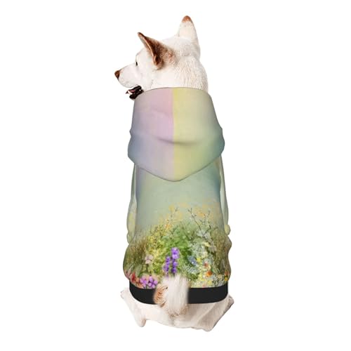Vyonne Kapuzen-Sweatshirt mit Frühlingsblumen, bezauberndes kleines Haustier-Outfit, modisches und gemütliches Kapuzen-Sweatshirt für Ihr geliebtes Haustier von Vyonne