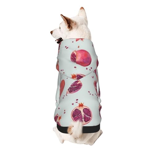 Vyonne Kapuzen-Sweatshirt mit Granatapfelmuster, bezauberndes kleines Haustier-Outfit, modisches und gemütliches Kapuzen-Sweatshirt für Ihr geliebtes Haustier von Vyonne