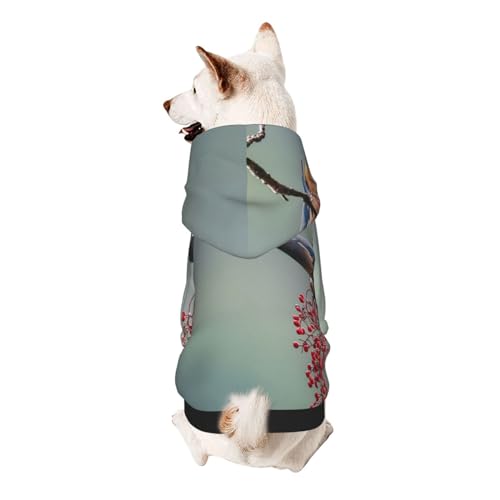 Vyonne Kapuzen-Sweatshirt mit Vögeln für Haustiere, niedliches kleines Haustier-Outfit, modisches und gemütliches Kapuzen-Sweatshirt für Ihr geliebtes Haustier von Vyonne