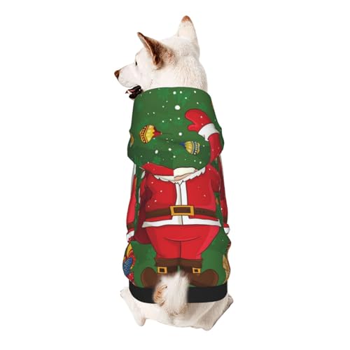Vyonne Kapuzen-Sweatshirt mit Weihnachtsmann-Motiv, niedliches kleines Haustier-Outfit, modisches und gemütliches Kapuzen-Sweatshirt für Ihr geliebtes Haustier von Vyonne