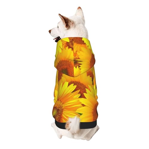 Vyonne Kapuzen-Sweatshirt mit gelbem Sonnenblumenmotiv – entzückendes kleines Haustier-Outfit – modisches und gemütliches Kapuzen-Sweatshirt für Ihr geliebtes Haustier von Vyonne
