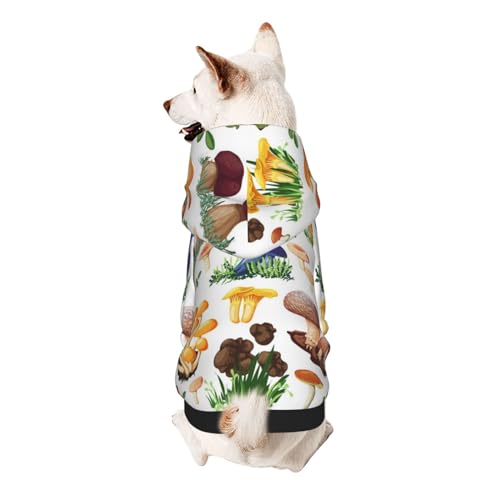 Vyonne Kapuzen-Sweatshirt mit japanischer Malerei, Pilz, niedliches kleines Haustier-Outfit, modisches und gemütliches Kapuzen-Sweatshirt für Ihr geliebtes Haustier von Vyonne