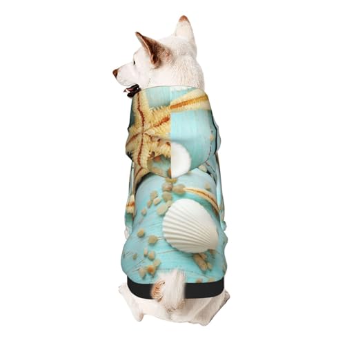 Vyonne Kapuzensweatshirt mit Seestern und Muscheln – bezauberndes kleines Haustier-Outfit – modisches und gemütliches Kapuzen-Sweatshirt für Ihr geliebtes Haustier von Vyonne