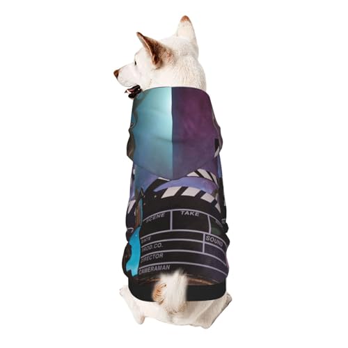 Vyonne Movies Clapperboard Kapuzen-Sweatshirt für Haustiere, niedliches kleines Haustier-Outfit, modisches und gemütliches Kapuzen-Sweatshirt für Ihr geliebtes Haustier von Vyonne