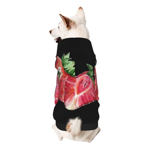 Vyonne Strawberry Kapuzen-Sweatshirt für Haustiere, bezauberndes kleines Haustier-Outfit, modisches und gemütliches Kapuzen-Sweatshirt für Ihr geliebtes Haustier von VYONNE