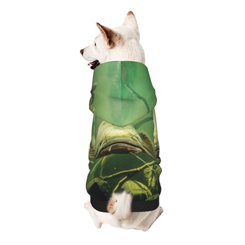 Vyonne Unterwasser-Kapuzen-Sweatshirt mit Wels-Motiv, bezauberndes kleines Haustier-Outfit, modisches und gemütliches Kapuzen-Sweatshirt für Ihr geliebtes Haustier von Vyonne