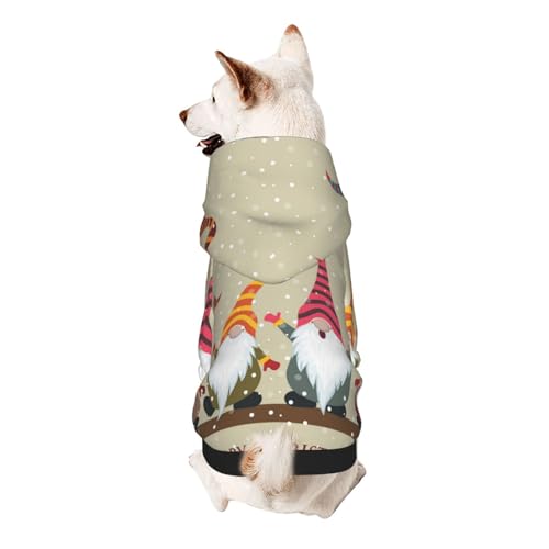 Vyonne Weihnachtswichtel mit Kapuze für Haustiere, niedliches kleines Haustier-Outfit, modisches und gemütliches Kapuzen-Sweatshirt für Ihr geliebtes Haustier von Vyonne