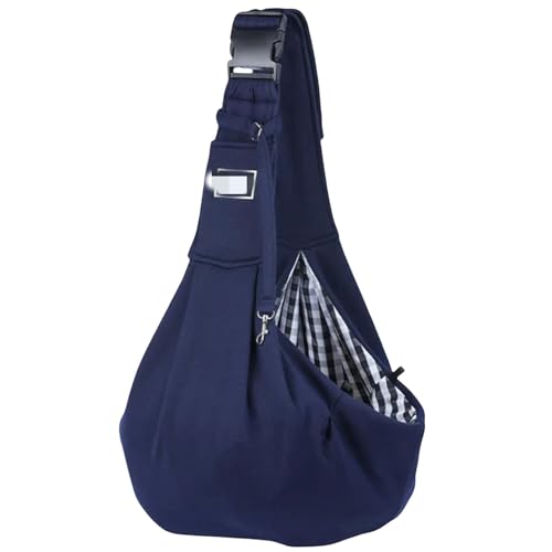 WABVAB Hundebox Haustier Welpe Outdoor Travel Dog Umhängetasche Baumwolle Single Comfort Sling Handtasche-Tiefes Blau von WABVAB