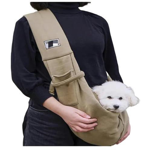 WABVAB Hundebox Hundetasche Haustier Out Cross Body Umhängetasche Außenreisen Tragbare Katzenpuppen -Schlingenbeutel-Khaki von WABVAB