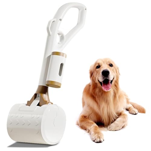 Pet Pooper Scooper Sets, Portable Pet Pooper Scooper for Dogs and Cats, Pooper Scooper with Poo Bag Dispenser and Poop Bags, Poo Scooper with Elastic Spring for Pick Up Animal Waste Easily (Khaki) von WADY