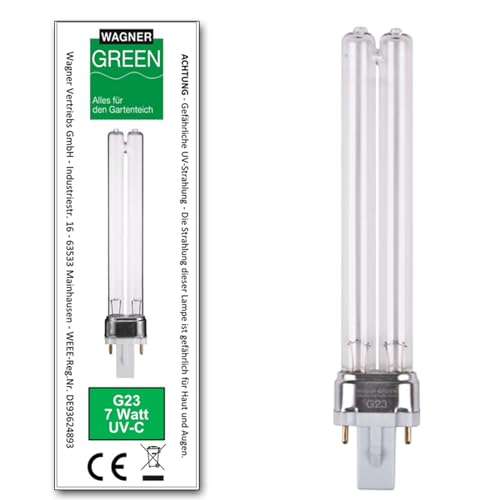 Wagner Green 7 Watt UVC Ersatzlampe Sockel G23 PL-S Wasserklärer Leuchtmittel Lampe Teich Filter von WAGNER GREEN Alles für den Gartenteich