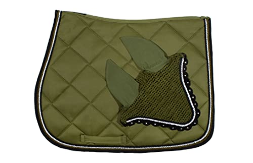 WAGNER VS/Spring Schabracke mit Fliegenhaube und Strass-Steinen Olive-SCHWARZ von WAGNER