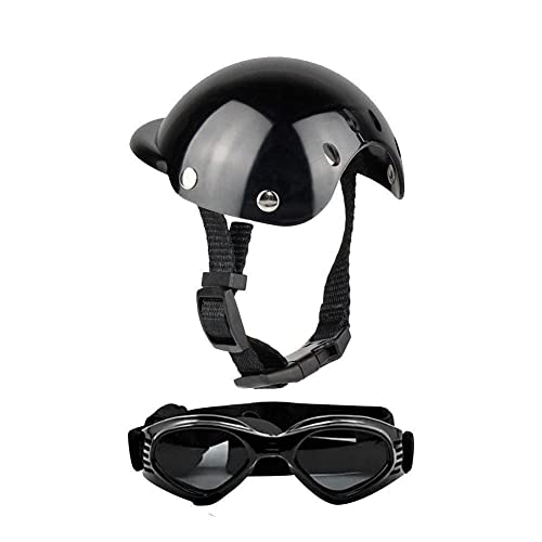 WAITLOVER Reithelm für Hunde, Motorradhelm mit Sonnenbrille, Haustier-Spielzeug, Hundespielzeug, Haustierschutz, Hutkopf von WAITLOVER